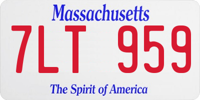 MA license plate 7LT959