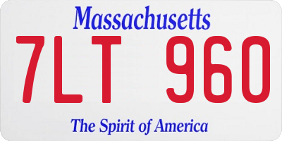 MA license plate 7LT960