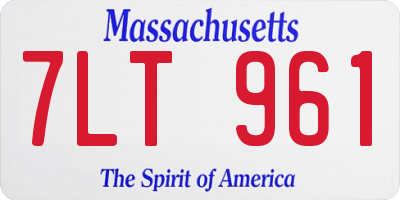 MA license plate 7LT961