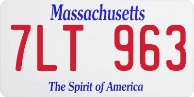 MA license plate 7LT963