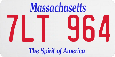 MA license plate 7LT964