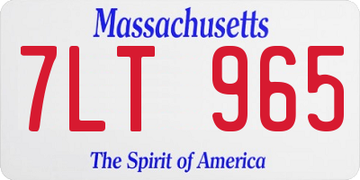 MA license plate 7LT965
