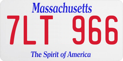 MA license plate 7LT966