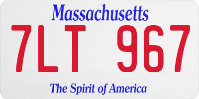 MA license plate 7LT967