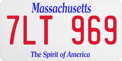 MA license plate 7LT969