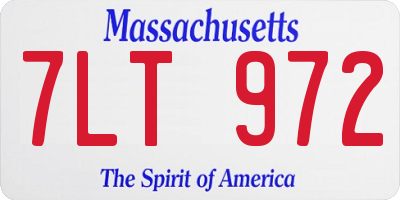 MA license plate 7LT972