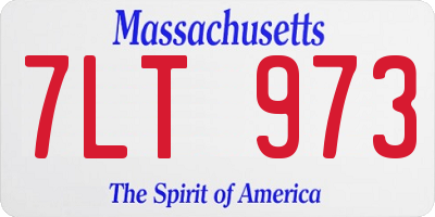 MA license plate 7LT973