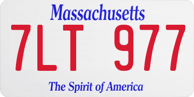 MA license plate 7LT977