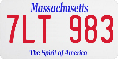MA license plate 7LT983