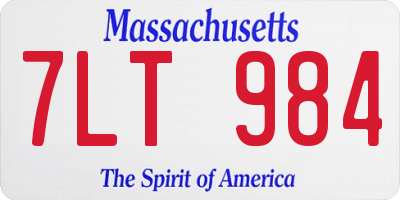 MA license plate 7LT984