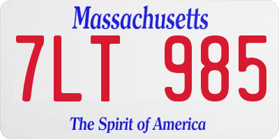 MA license plate 7LT985