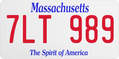 MA license plate 7LT989