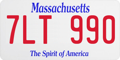 MA license plate 7LT990