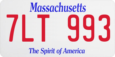 MA license plate 7LT993