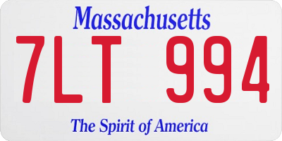 MA license plate 7LT994