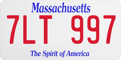 MA license plate 7LT997