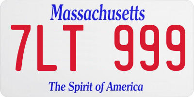 MA license plate 7LT999