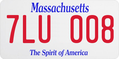 MA license plate 7LU008