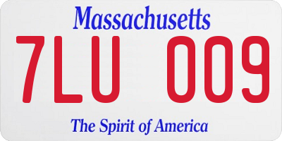 MA license plate 7LU009