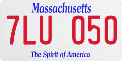 MA license plate 7LU050