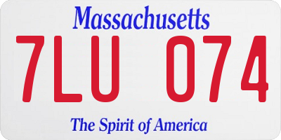MA license plate 7LU074