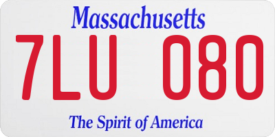 MA license plate 7LU080