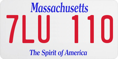 MA license plate 7LU110