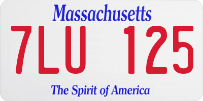 MA license plate 7LU125
