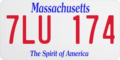 MA license plate 7LU174