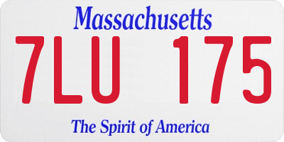 MA license plate 7LU175