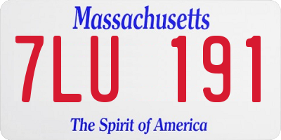MA license plate 7LU191