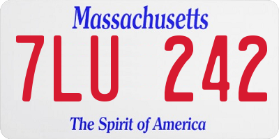 MA license plate 7LU242
