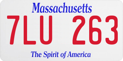 MA license plate 7LU263