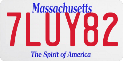 MA license plate 7LUY82