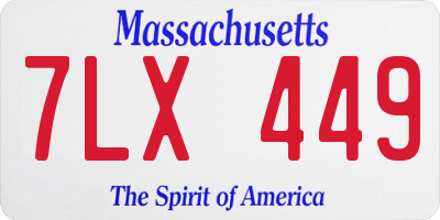 MA license plate 7LX449