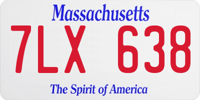 MA license plate 7LX638