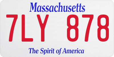 MA license plate 7LY878