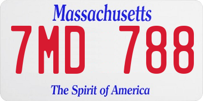 MA license plate 7MD788