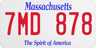 MA license plate 7MD878
