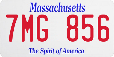 MA license plate 7MG856