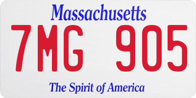 MA license plate 7MG905