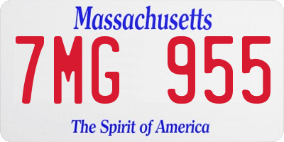 MA license plate 7MG955