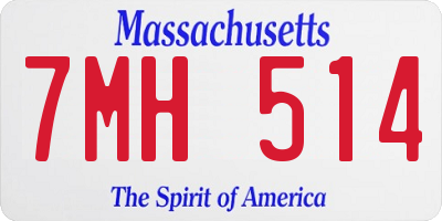 MA license plate 7MH514