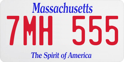 MA license plate 7MH555