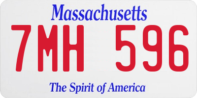 MA license plate 7MH596