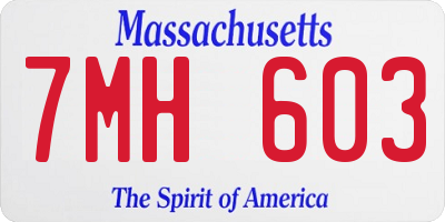 MA license plate 7MH603