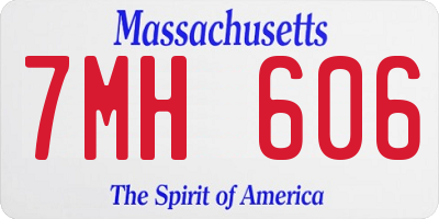 MA license plate 7MH606