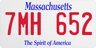MA license plate 7MH652
