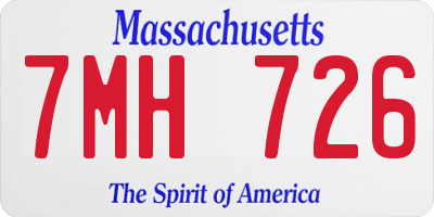 MA license plate 7MH726