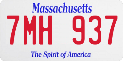 MA license plate 7MH937